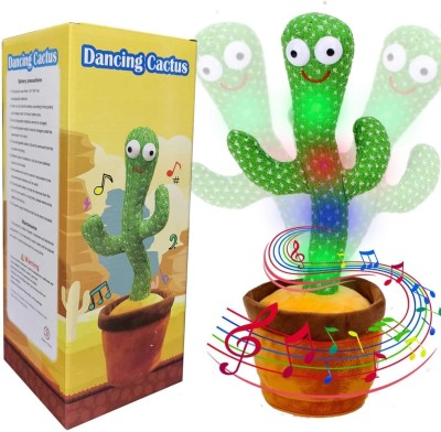 MOMENTIME Talking Toy for Baby Kids USB Charging Dancing Cactus Talking Toy (Green)(Grey)