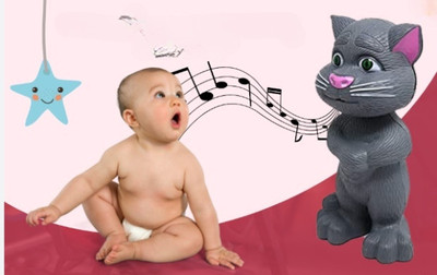 Tiny Tales Talking Tom Cat, Speaking(IND*789494) Robot Cat(Black)