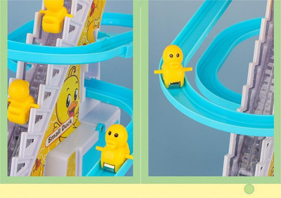 JD ENTERPRISE 328-Duck Slide Toy Set, Automatic Stair-Climbing Race Track Set-DUCK TRACK-9(Multicolor)