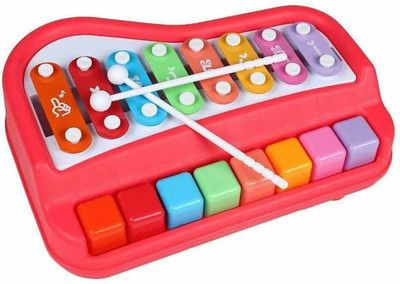 HappyBive 2 in 1 Piano Xylophone Musical Instrument with 8 Key Scales for Clear Tones(Multicolor)