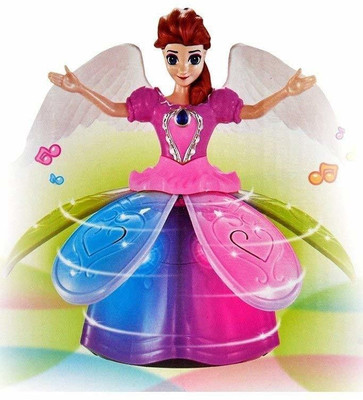 Mahi Zone Musical Angel Princess Toy Doll 360° Rotation Feature & 3D LED Lights_D98(Multicolor)