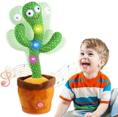 JR CLUB Dancing Cactus Musical Toy Can Sing, Wriggle & Repeat The Recording-12(Green, Brown)
