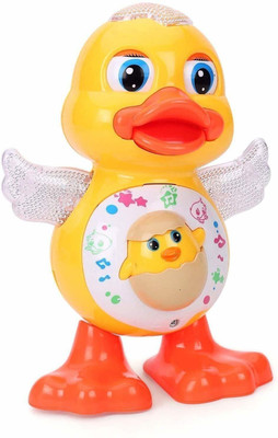 Joyfull Dancing Duck Toy with Real Dancing Action & Music Flashing Lights, Multi Color(Multicolor)