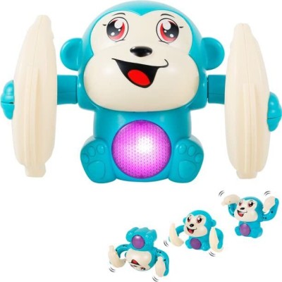 Haulsale Tumbling Rolling Monkey With Voice Sensor, Light, Music & Rotating Arms399(Multicolor)