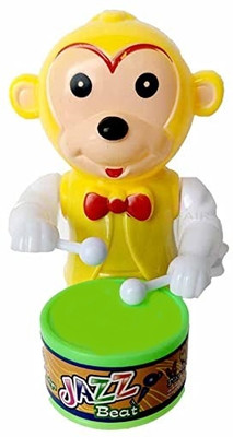 MS TOYS Drummer Key-Operated Monkey Toy for Baby with Drumming and Dancing Action Toy(Multicolor)