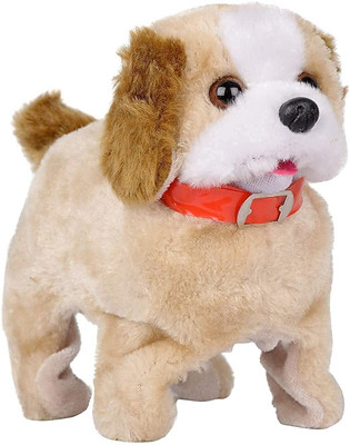 INOS Walking and Jumping Puppy Toy for Kids - Battery Operated Back Flip Jump Dog(Brown)