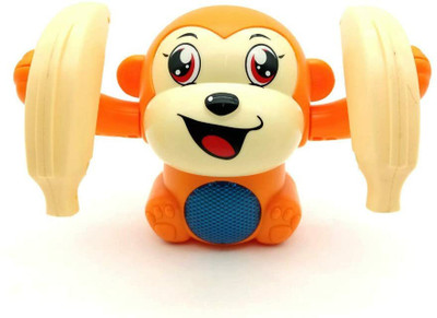 GoBaby Crawling Toys with 360°Spinning & Rolling Control Dancing Monkey Sound Toy(Multicolor)