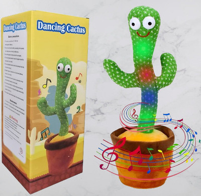 TOY NAGRI Latest Dancing Cactus Repeats What You Say,Electronic Plush Toy | Singing Cactus(Multicolor)