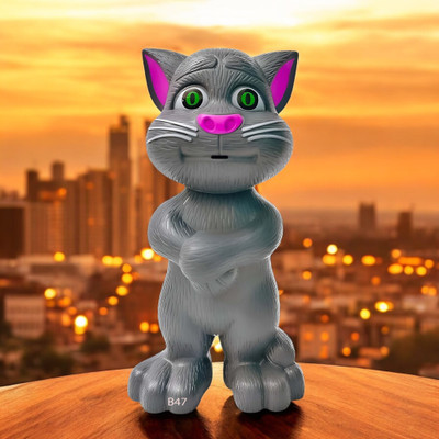 SNM97 Talking Tom Cat Toy For Kids Intelligent Speaking Repeats & Music_245(Grey)