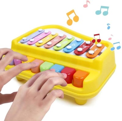 M-Alive 8 Key Piano Organ and Xylophone with 2 Mallets And 6pcs of Music Sheets Musical instrument Toy for Kids Ages 3+ Years(Multicolor)