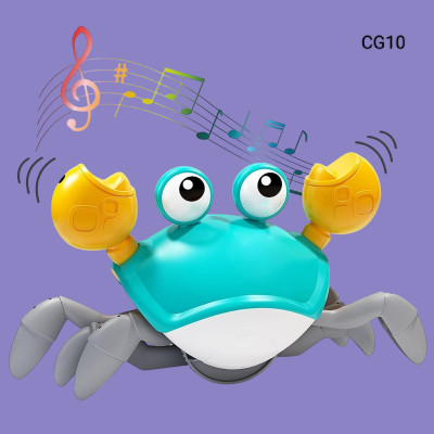 AS TRADERS Rechargeable Crawling Crab Baby Toy with Music B10(Blue, Grey)