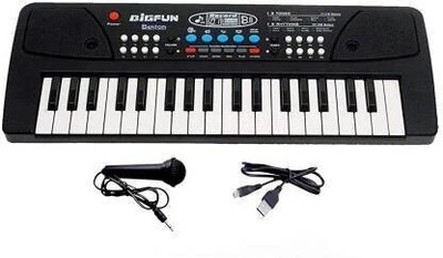 Freshh Club 37 Keys Big Fun Musical Electronic Keyboard Piano Organ with Microphone(Black, White)