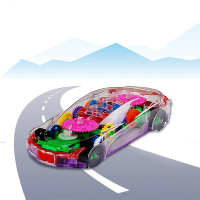 UB Toys Gear Display Transparent Car - with 3D Flashing Lights & Music(Multicolor)