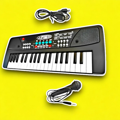 Mahi Zone 37-Key Musical Piano Keyboard with Microphone 430A1 Song Record Feaure_V481(Black)
