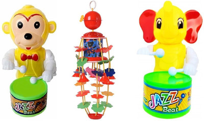 MS TOYS MONKEY_RED JHO-ELE-003 Drummer Toy with Drumming and Dancing Action for Kids(Multicolor)