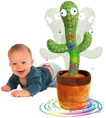 JESAL Dancing Cactus Toy Talking Cactus Plant Plush Toy Voice Repeat,Dancing,Recording(Green)