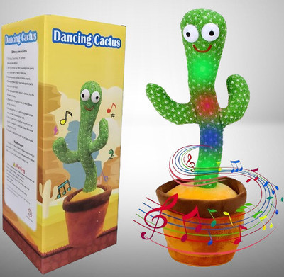 TOY NAGRI Latest Dancing Cactus Repeats What You Say|Electronic Plush Toy | Singing Cactus(Multicolor)