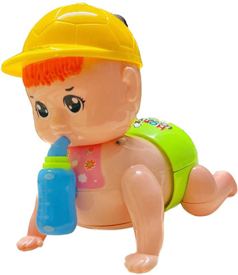 Dream bigger collection Sports Runing and Weeping Naughty Baby Crawling Toy with Music and 3D Lights 2(Multicolor)