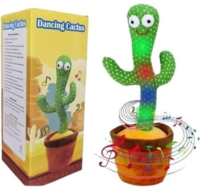 Kabrela I Dancing Cactus Repeats What You Say,Electronic Plush Toy(Green)