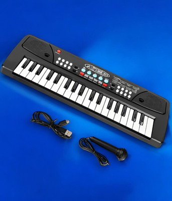 Just97 37-Key Musical Piano Keyboard with Microphone 430A1 Song Record Feaure_P192(Black)