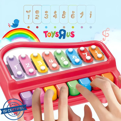 Toys R Us Bruin 2 in 1 Baby Piano Xylophone Toy 8 Multicolored Key Keyboard Baby Kids Girls Boy(Multicolor)