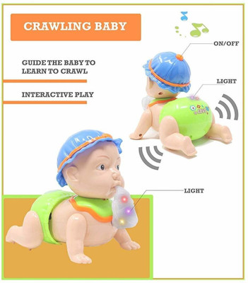 Toyvala Musical Crawling Baby Toy - Dazzling 3D Lights & Dynamic Sound-336(Multicolor)