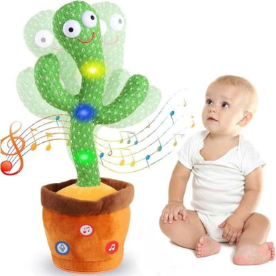 BUMTUM Dancing Cactus Talking Plush Toy with Singing & Recording Function(Green)