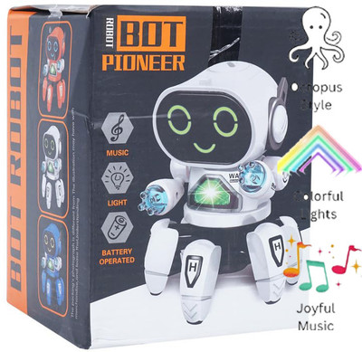 SALEOFF Bot Robot Octopus Style, Colorful Lights, Music-All Direction Movement Toy-97(Multicolor)