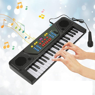 HappyBive 37-Keys Piano Toy with USB Cable, Microphone & Song Record Features for Kids|44(Black)