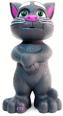 TOYACHI Talking Tom Cat Toy for Kids | Voice Repeating | Touch Activated 87(Grey)