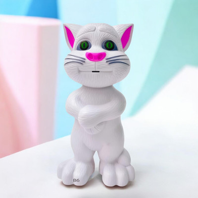 Kid Kraze Talking Tom Cat Toy For Kids Intelligent Speaking Repeats & Music_583(White)