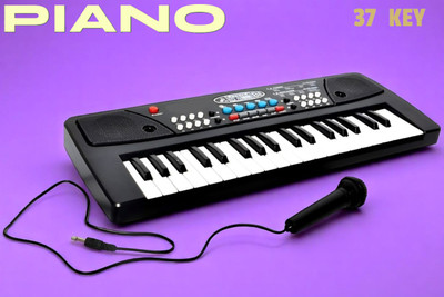 Kid Kraze 37-Key Musical Piano Keyboard with Microphone 430A1 Song Record Feaure_L289(Black)