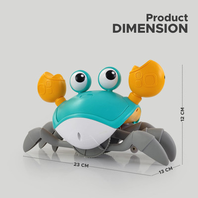 Buddynjoy Rechargeable Crawling Crab Baby Toy with Music & Automatic Obstacle Avoidance(Blue)