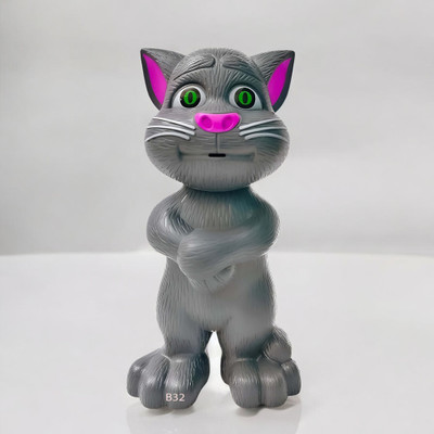 Mahi Zone Talking Tom Cat Toy For Kids Intelligent Speaking Repeats & Music_M290(Grey)