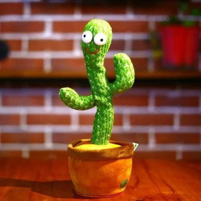 JR CLUB Dancing Cactus Musical Toy Can Sing, Wriggle & Repeat The Recording-22(Green, Brown)