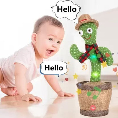 Rsentera Dancing Cactus Toy|Talking,Wriggle Singing Mimicking -Repeat What You Say(Green, Multicolor)