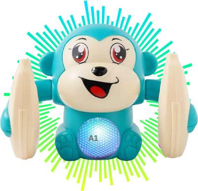 Just97 Dancing Monkey Musical Toy for Kids with Light, Sound and Touch Sensor m31(Blue)