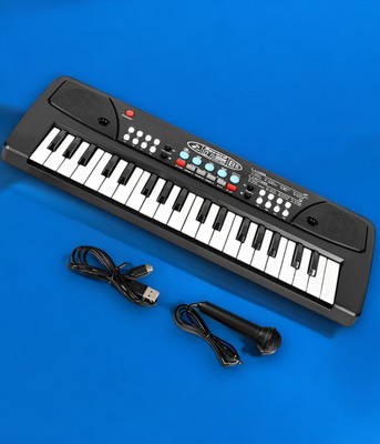 Mahi Zone 37-Key Musical Piano Keyboard with Microphone 430A1 Song Record Feaure_V734(Black)