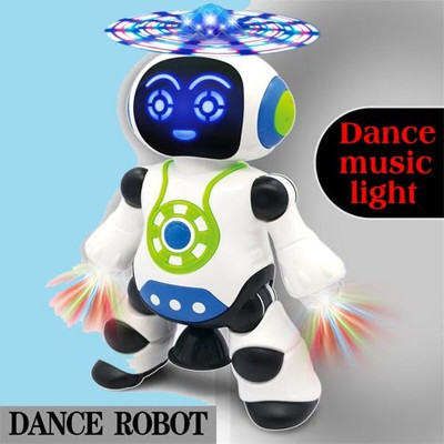 Toyvala Dancing Robot With Music, 3D Flashing Lights,360° Rotation Toy Robot For Kids-AB(Multicolor)