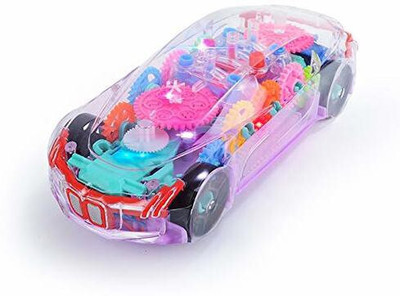JR CLUB Transparent Musical Concept Racing Car with 3D Flashing LED Lights for Kids-443(Multicolor)