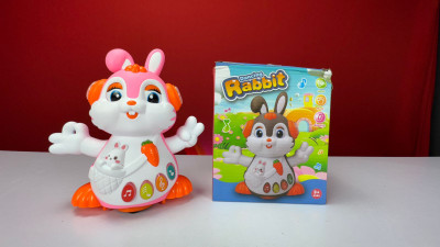 WAKTORO Dancing Rabbit Toy with Music & LED Lights Interactive Plush Bunny for Kids(Multicolor)