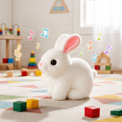 Tileez Musical Hopping Bunny Toy | N1Y1 | Children(White)
