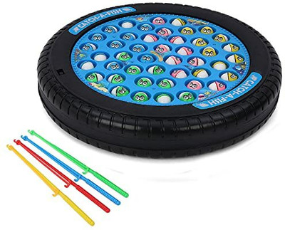 KIPA GAMING Fish Catching Game with Music & Rotating Board for Kids - 45 Fishes(Blue)