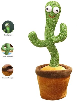 Flipfit Rechargeable USB Dancing Cactus Repeat Talking Singing Toy For Kids(Green)