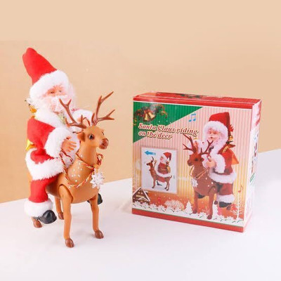 Elecsera Santa Claus Toy Electric Singing Walking Christmas Toy Santa(Multicolor)