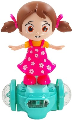 DP COLLECTION Fashion Girl Musical Dancing Girl 360 Degree Rotating with 5D Light Musical Toy(Multicolor)