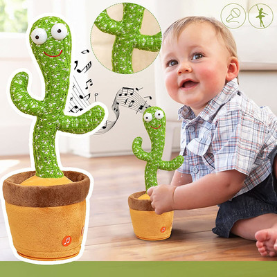 Toyvala Dancing Cactus Musical Toy Can Sing, Wriggle & Repeat The Recording-75(Green, Brown)