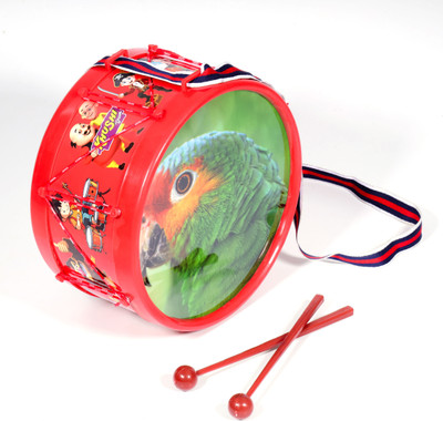 khushi enterprise Musical Drum 09 sized Hight 10.7 cm and Width 20.3 cm Weight 310 Grams(Red)
