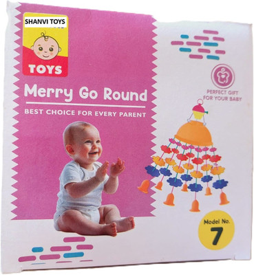 PRV TOYS Merry go Round for Infants no.07, Attachable to Cradle or Window, Soothing Music(Multicolor)
