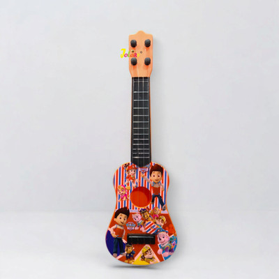 JOLARY Printed Guitar Toy 4-String Acoustic Music Learning Toys, PAW Theme Guitar Toy(Multicolor)
